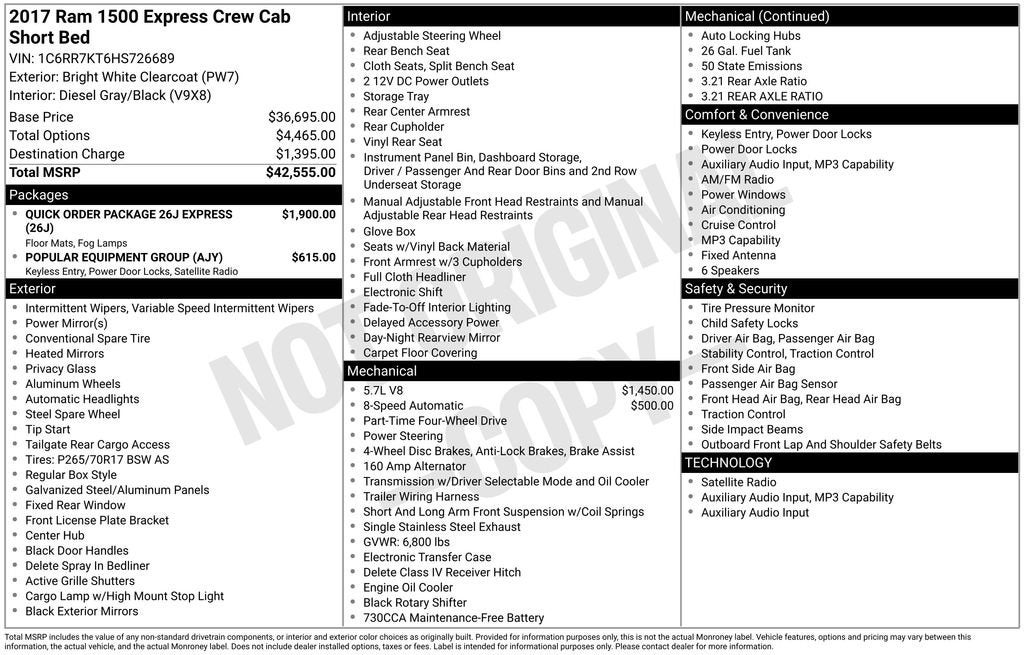 ram ram 1500 pickup 2017 1C6RR7KT6HS726689 image ram ram 1500 pickup 2017 1C6RR7KT6HS726689 image